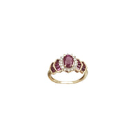Halo Diamond & Ruby Ring (10K)