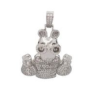 Zirconia Iced-Out Bunny With Money Bag (Silver)