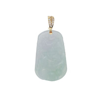 Diamond Dragon Jade Pendant (14K)