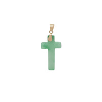 Cross Green Jade Pendant (14K)