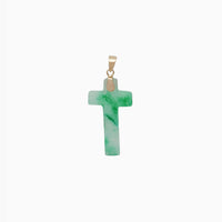 Cross Green Jade Pendant (14K)