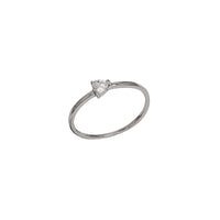 Zirconia Heart Stone Plain Ring (Silver)