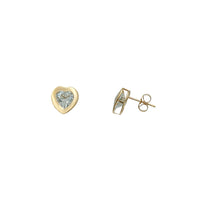 Aquamarine Heart Stud Earrings (14K)