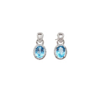 Diamond and Blue Topaz Stud Earring (14K)