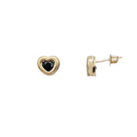 Blue Sapphire Heart Stud Earrings (14K)
