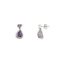 Amethyst Dangle Stud Earrings (14K)