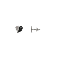 Black Diamond Heart Stud Earring (14K)