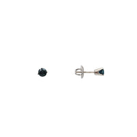 Round Blue Diamond Stud Earring (14K)