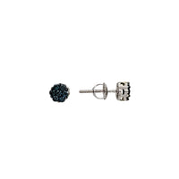 Blue Diamond Honeycomb Stud Earrings (10K)