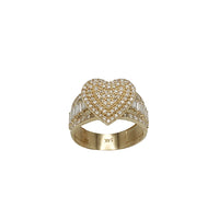 Iced-Out Zirconia Heart Ring (14K)