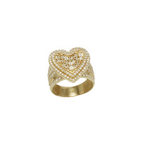 Iced-Out Zirconia Heart Ring (14K)
