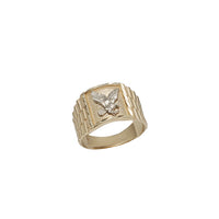 Two-Tone Diamond Cut Eagle Ring (14K)