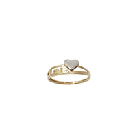 Two Tone Love & Heart Ring (14K)