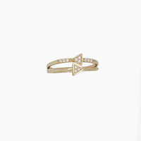 Double-Triangle CZ Ring (14K)