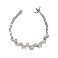 Zirconia Tennis Fancy Bracelet (Silver)