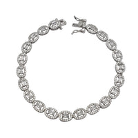Zirconia Fancy Oval Bracelet (Silver)