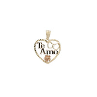 Diamond-Cut Outlined "Te Amo" Heart Pendant (14K)