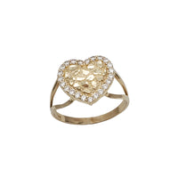 Zirconia Nugget Heart Ring (14K)