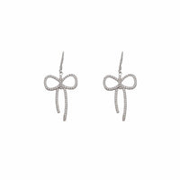 Bow Knot Dangling Earrings (Silver)