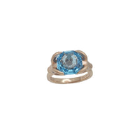 Blue Topaz & Diamond Capricorn Ring (14K)