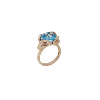 Blue Topaz & Diamond Capricorn Ring (14K)