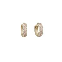 Three-row Huggies CZ Earring (14K)