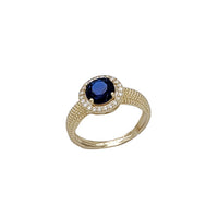 Birthstone Halo CZ Ring (14K)