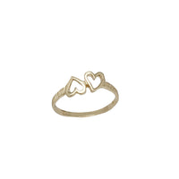Double Outlined Hearts Ring (14K)