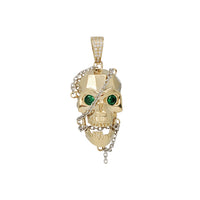 Green Eyes Skull Pendant (14K)