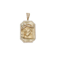 Diamond Cut Iced-Out Jesus Head Pendant (14K)