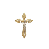 Two Tone Crucifix Cross Pendant (14K)