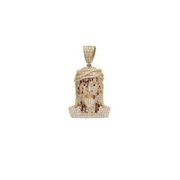 Iced-Out Jesus Head Pendant (14K)