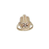 Cubic Zirconia Hamsa Ring (14K)