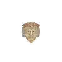 Iced-Out Fancy Jesus Head Ring (14K)