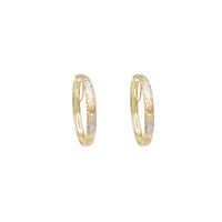 Tri-Color Diamond-Cut Hoop Earring (14K)