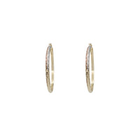 Tricolor Diamond Cut Hoop Earring (14K)