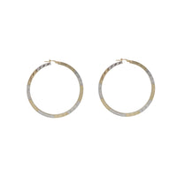 Two-Tone Greek-Key Hoop Earring (14K)