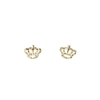 Diamond Cut Crown Stud Earrings (14K)