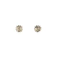 Diamond Cut Snowflake Stud Earrings (14K)