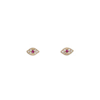Zirconia Eyes Stud Earrings (14K)