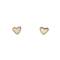 Textured Heart Stud Earrings (14K)