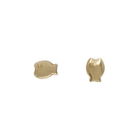 Plain Fish Stud Earrings (14K)