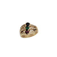 Multicolor Stone & Diamond Ring (14K)