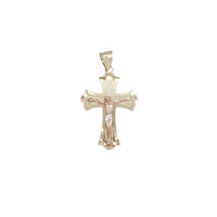 Two-Tone Diamond Cut Jesus Cross Pendant (14K)