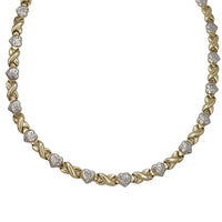 Two-Tone "XO" Heart Fancy Necklace (10K)