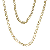 Lightweight/Hollow Curb Cuban Link Chain (14K)