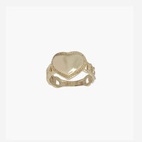 Heart Cuban Ring (14k)
