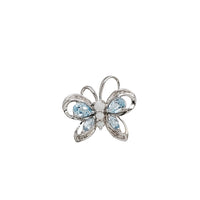 Diamond, Opal, Aquamarine Butterfly Pendant (10K)