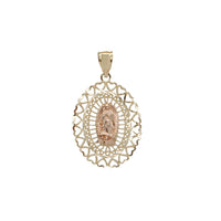 Diamond Cuts Virgin Mary Oval Pendant (14K)