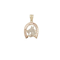 Two Tone Diamond-Cut Horseshoe Pendant (14K)